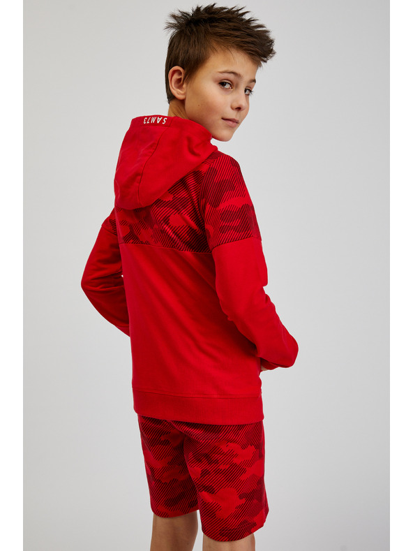 Sam 73 Crvena dječačka majica s kapuljačom SAM73 Musgravit s patentnim zatvaračem