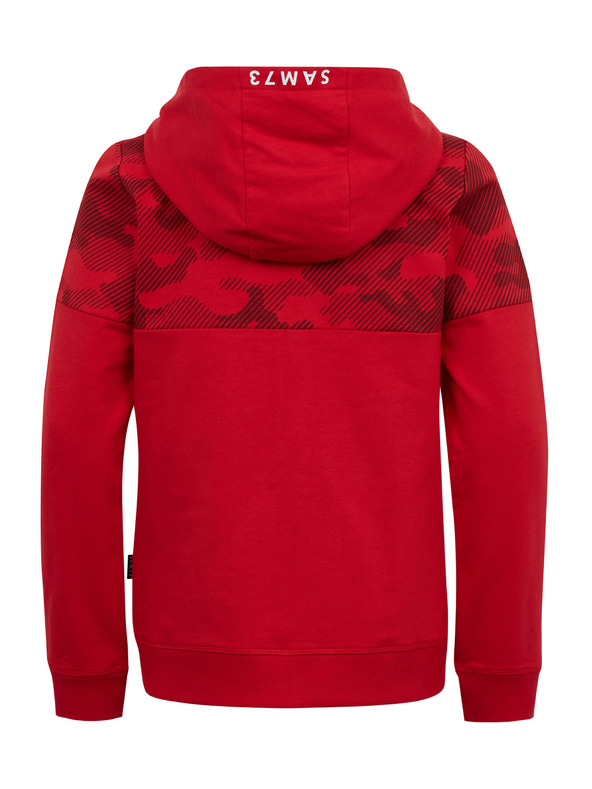 Sam 73 Crvena dječačka majica s kapuljačom SAM73 Musgravit s patentnim zatvaračem