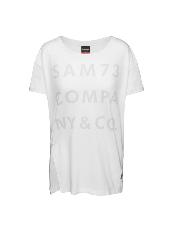 Sam 73 Bijela ženska široka majica s printom SAM 73