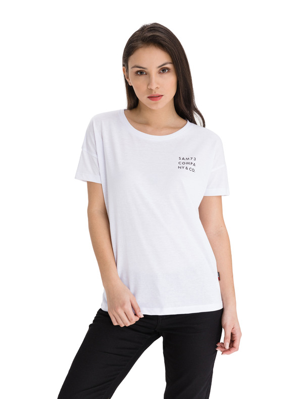 Sam 73 Bijela ženska majica s printom SAM 73