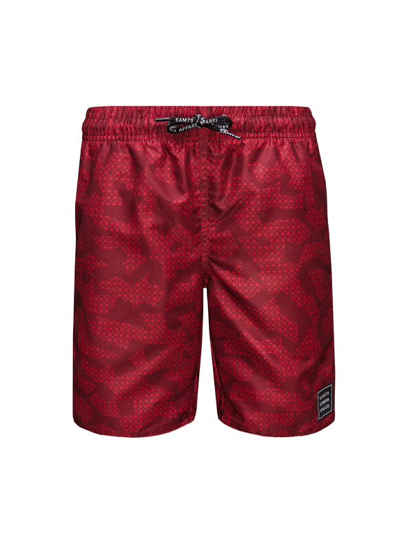 Sam 73 Crveni dječački kupaći kostim s uzorkom SAM 73