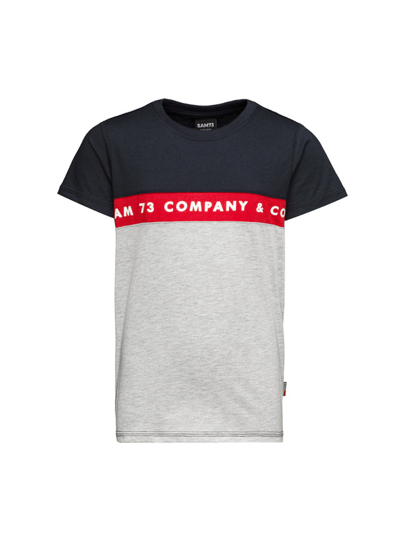 Sam 73 Sivo-plava dječačka majica s natpisom SAM 73