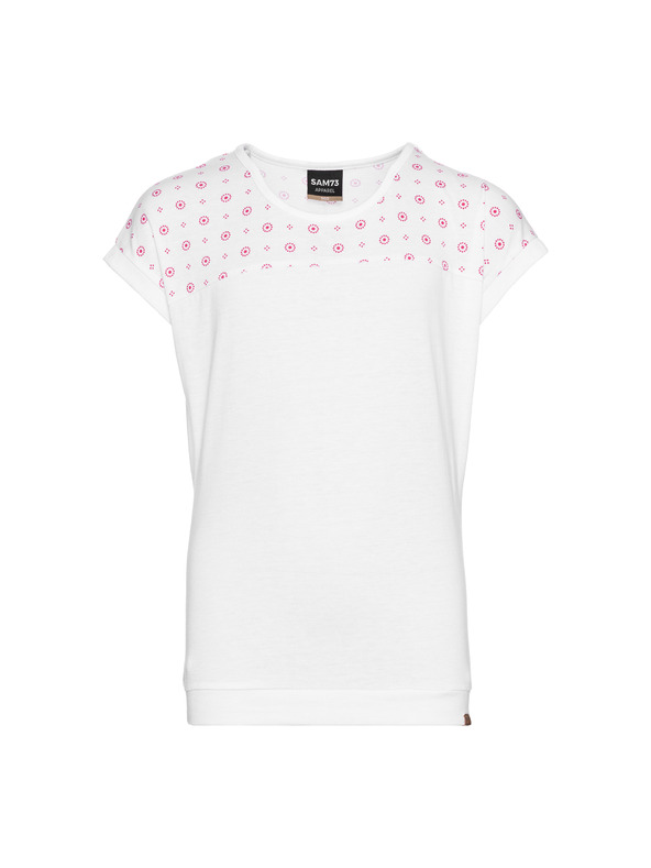 Sam 73 Bijela majica kratkih rukava za djevojčice SAM 73 s uzorkom