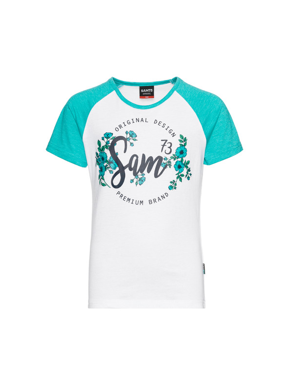 Sam 73 Zeleno-bijela majica za djevojčice s printom SAM 73