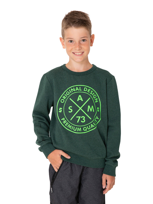 Sam 73 Tamnozelena dječačka majica s printom SAM 73 Brandon