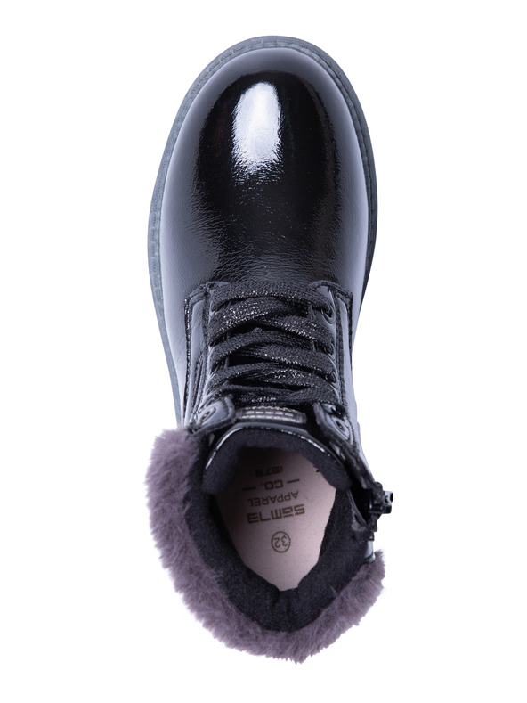 Sam 73 Crne dječačke gležnjače s umjetnim krznom SAM 73 Naomi