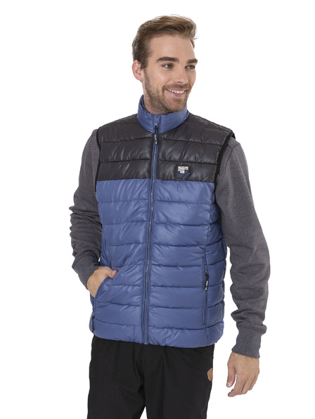 Sam 73 Crno-plavi muški prošiveni prsluk SAM 73 Donald