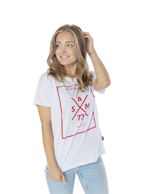 Sam 73 Bijela ženska majica s printom SAM 73