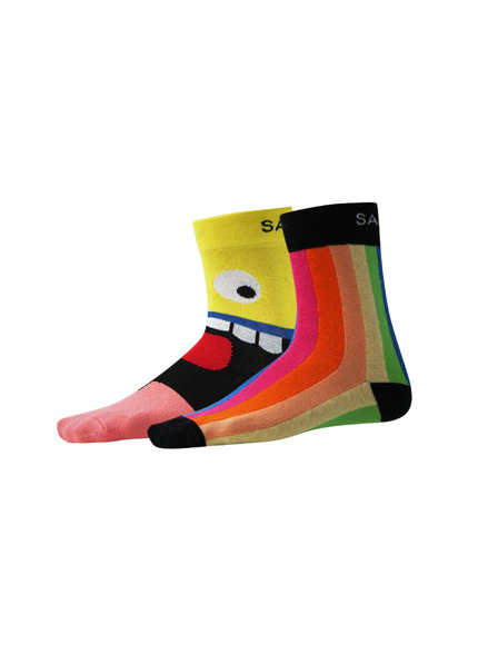 Sam 73 Set od dva para čarapa s uzorkom u crveno-žutoj boji SAM 73 Elquis