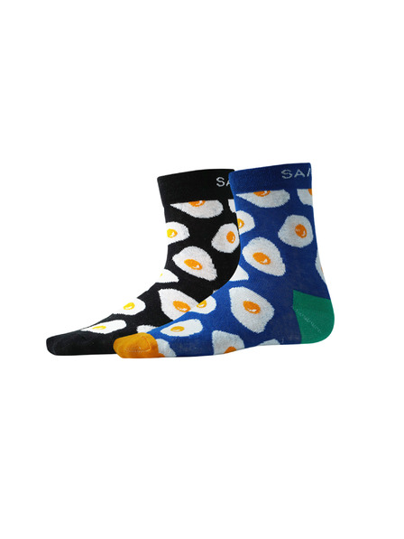 Sam 73 Set od dva para čarapa s uzorkom u crnoj i plavoj boji SAM 73 Anidal