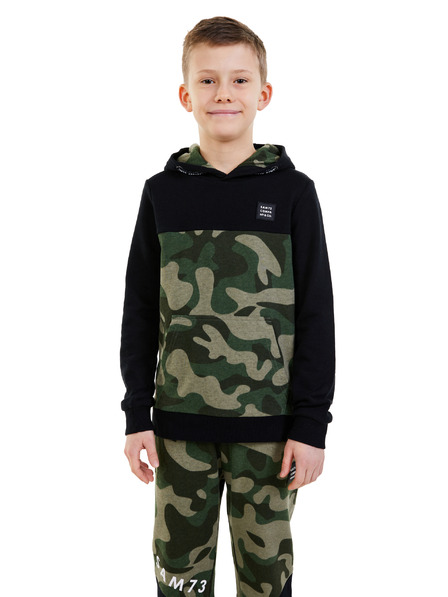 Sam 73 Crna majica s uzorkom SAM 73 Danny za dječake