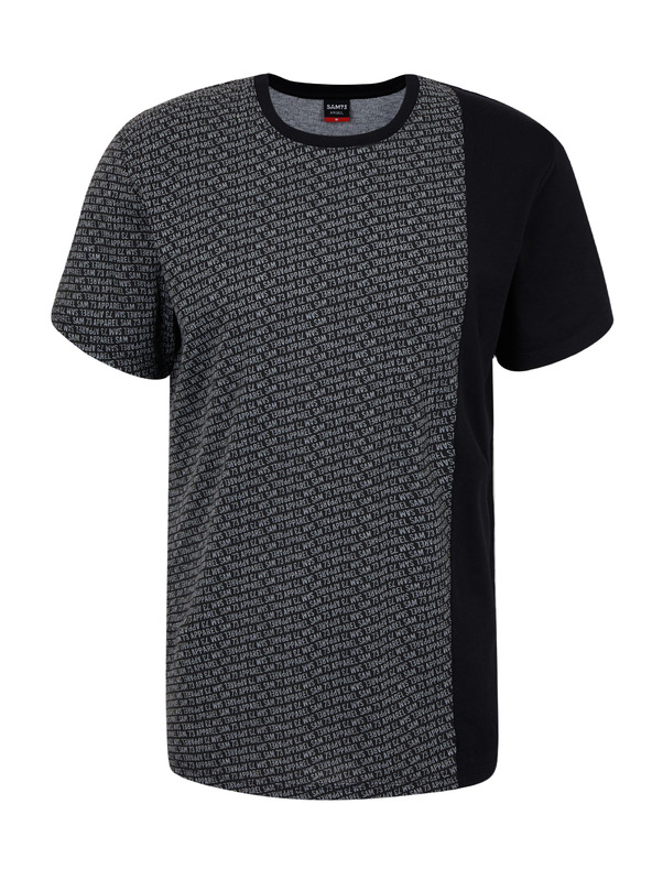 Sam 73 Crna muška majica s uzorkom SAM 73 Paul