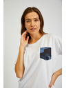 Sam 73 Bijela ženska majica s džepom SAM 73 Marie