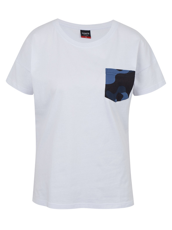 Sam 73 Bijela ženska majica s džepom SAM 73 Marie