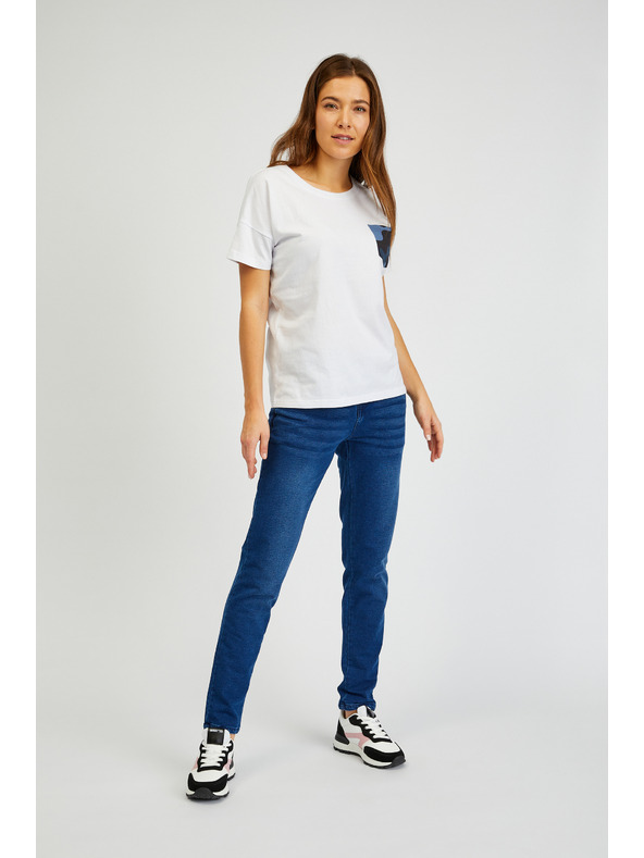 Sam 73 Bijela ženska majica s džepom SAM 73 Marie