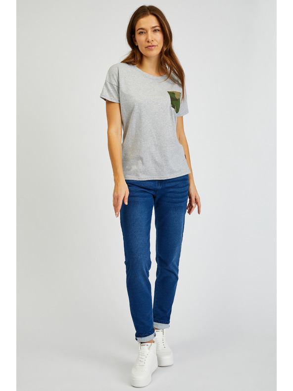 Sam 73 Siva ženska majica s džepom SAM 73 Marie