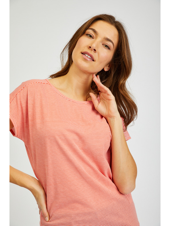 Sam 73 Narančasta ženska base majica na pruge SAM 73 Celeste