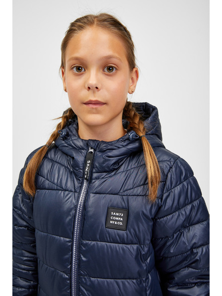Sam 73 Tamnoplavi dječji prošiveni kaput s kapuljačom SAM 73 Nadine