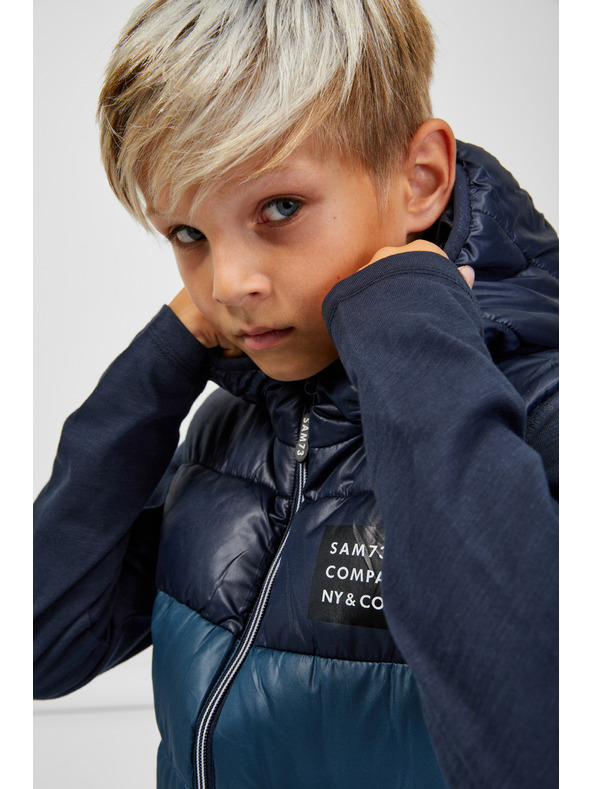 Sam 73 Tamnoplavi dječji prošiveni prsluk s kapuljačom SAM 73 Jifunza