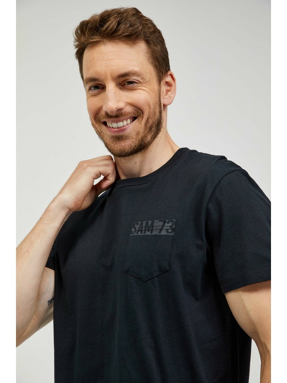 Sam 73 Crna muška majica kratkih rukava SAM 73 Quarip