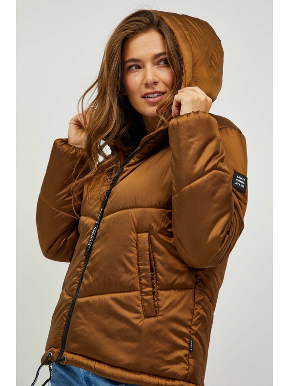 Sam 73 Smeđa ženska prošivena zimska jakna s kapuljačom SAM 73 Gede