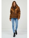 Sam 73 Smeđa ženska prošivena zimska jakna s kapuljačom SAM 73 Gede