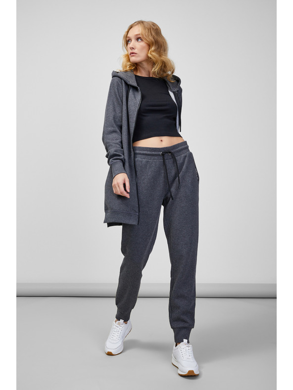 Sam 73 Siva ženska majica s tigrastim zatvaračem i kapuljačom SAM 73 Drusilia