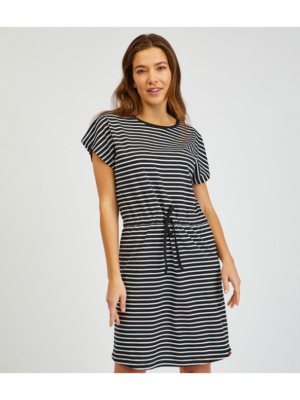 Sam 73 Bijelo-crna ženska haljina na pruge SAM73 Sagitta