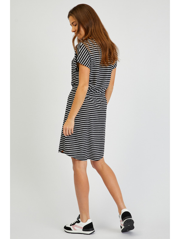 Sam 73 Bijelo-crna ženska haljina na pruge SAM73 Sagitta