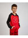 Sam 73 Crno-crvena unisex dječja majica s kapuljačom SAM73 Draco