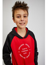 Sam 73 Crno-crvena unisex dječja majica s kapuljačom SAM73 Draco