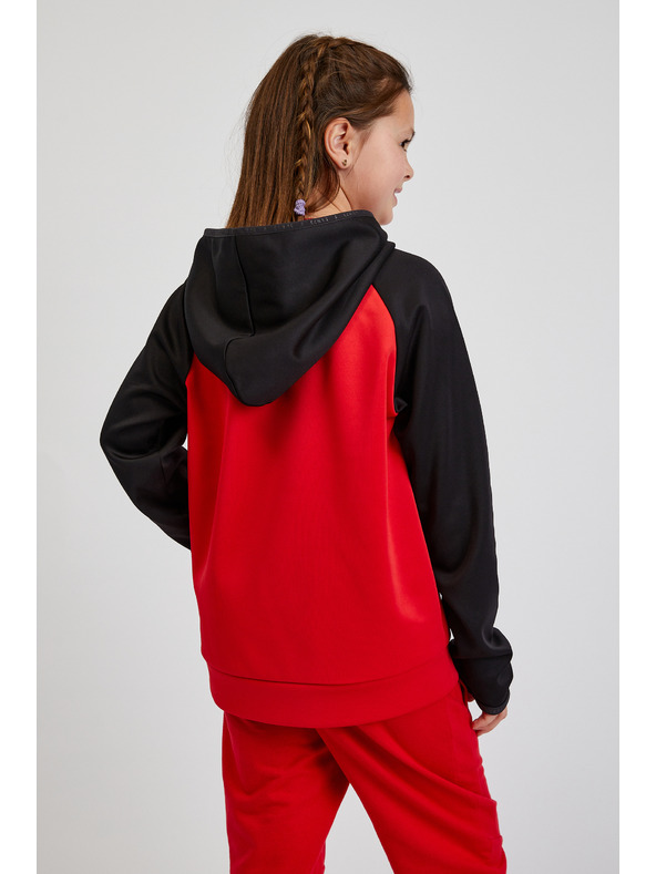 Sam 73 Crno-crvena unisex dječja majica s kapuljačom SAM73 Draco