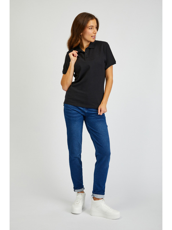 Sam 73 Crna ženska pamučna polo majica SAM73 Hydra