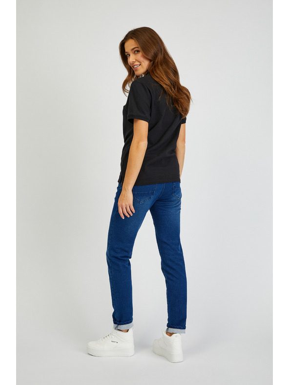 Sam 73 Crna ženska pamučna polo majica SAM73 Hydra