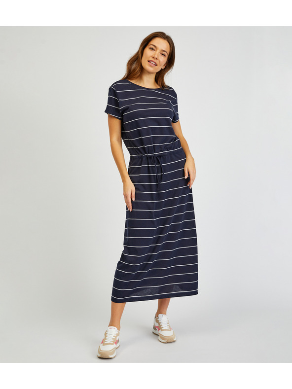 Sam 73 Tamnoplava ženska haljina na pruge SAM73 Columba