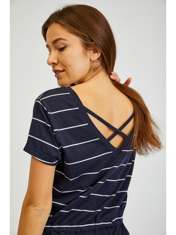 Sam 73 Tamnoplava ženska haljina na pruge SAM73 Columba