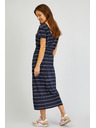 Sam 73 Tamnoplava ženska haljina na pruge SAM73 Columba