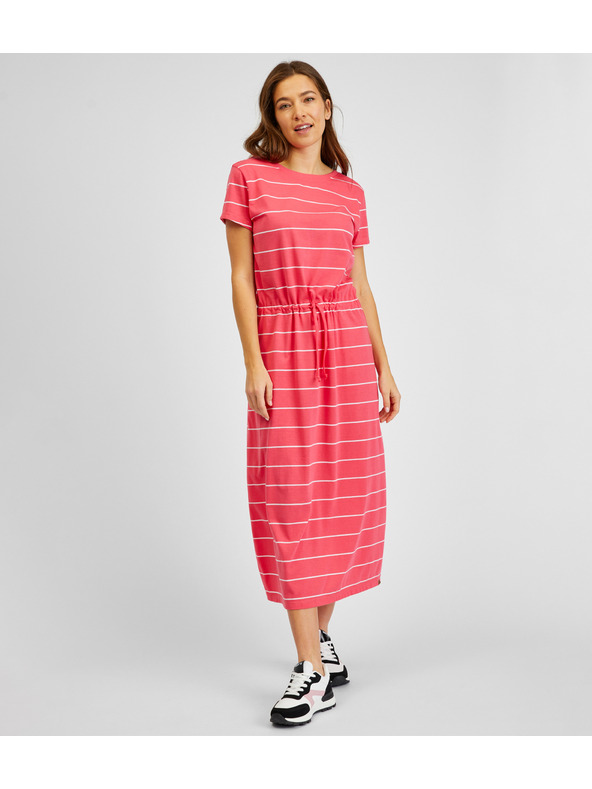 Sam 73 Crvena ženska haljina na pruge SAM73 Columba