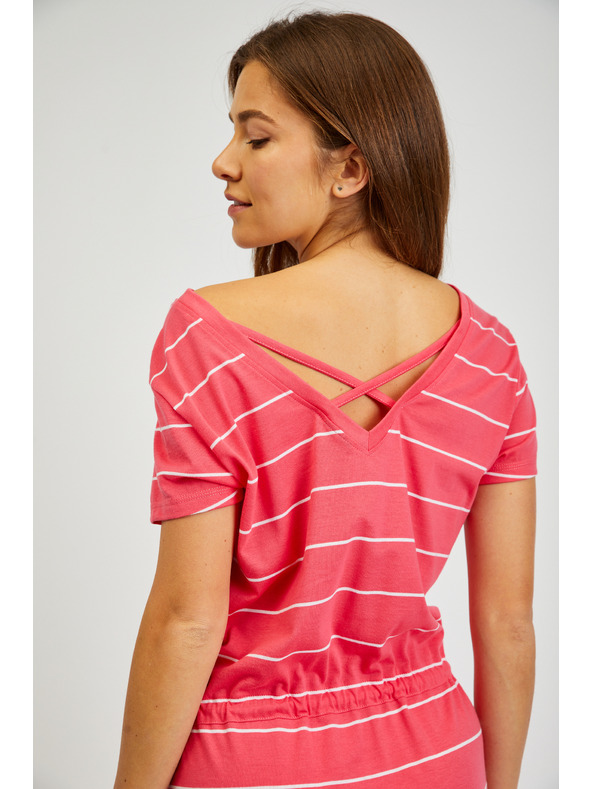 Sam 73 Crvena ženska haljina na pruge SAM73 Columba