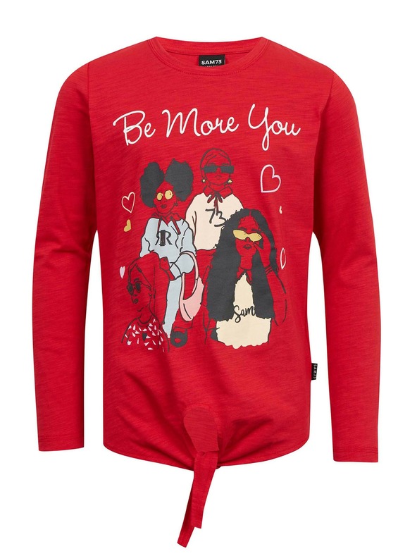Sam 73 Crvena majica dugih rukava za djevojčice SAM 73 Vadania