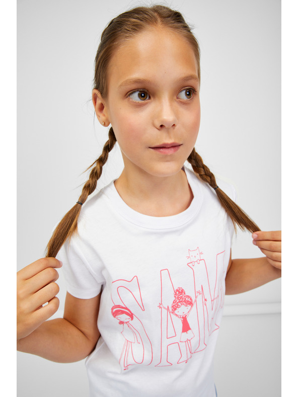 Sam 73 Bijela majica za djevojčice SAM 73 Ielenia