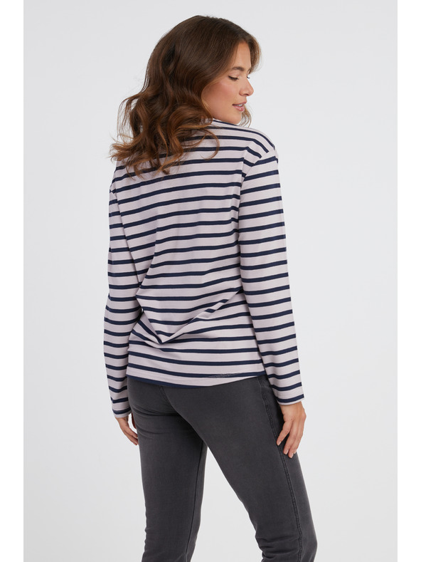 Sam 73 Plavo-ružičasta ženska majica dugih rukava na pruge SAM 73 Prudence