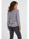 Sam 73 Plavo-ružičasta ženska majica dugih rukava na pruge SAM 73 Prudence