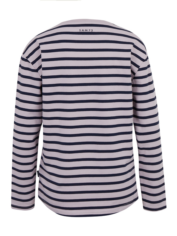 Sam 73 Plavo-ružičasta ženska majica dugih rukava na pruge SAM 73 Prudence