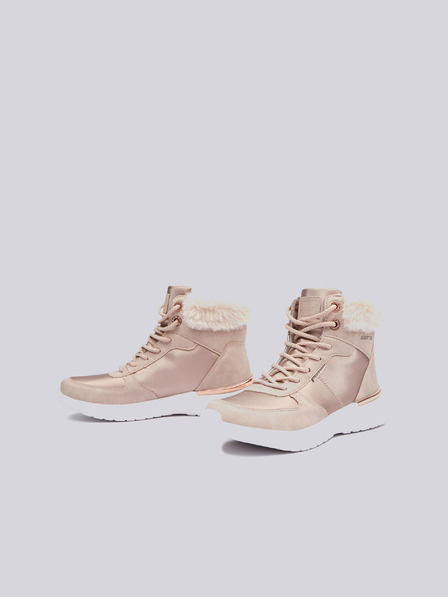 Sam 73 Svijetlo ružičaste ženske zimske gležnjače s detaljima od brušene kože SAM 73 Antlia