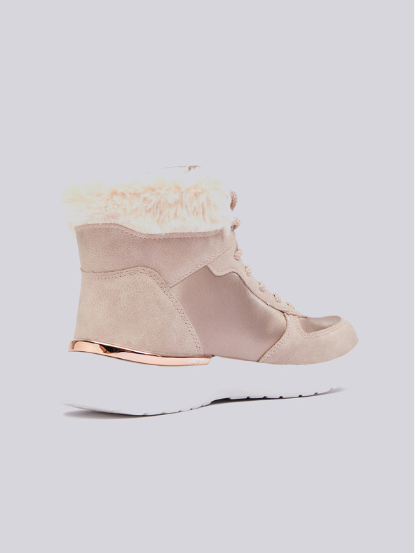 Sam 73 Svijetlo ružičaste ženske zimske gležnjače s detaljima od brušene kože SAM 73 Antlia