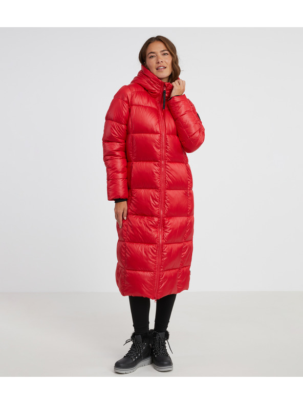 Sam 73 Crveni ženski prošiveni kaput s kapuljačom SAM 73 Anna