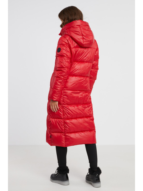 Sam 73 Crveni ženski prošiveni kaput s kapuljačom SAM 73 Anna