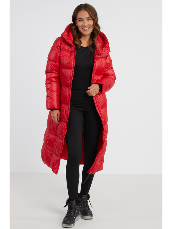 Sam 73 Crveni ženski prošiveni kaput s kapuljačom SAM 73 Anna