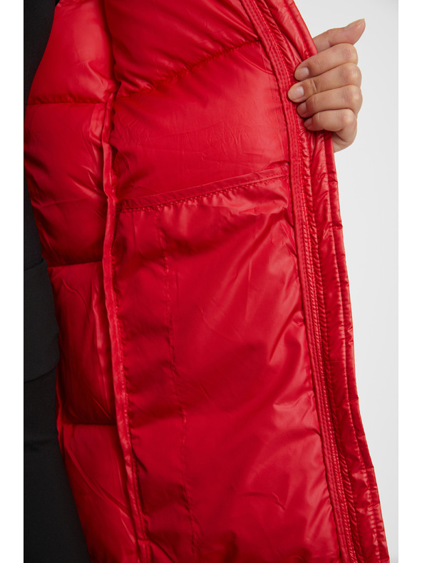 Sam 73 Crveni ženski prošiveni kaput s kapuljačom SAM 73 Anna